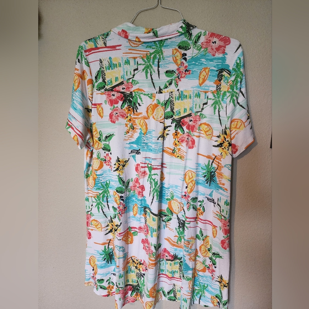 Womens Kim Rogers Short Sleeve Button Front Tunic - Picture 3 of 3